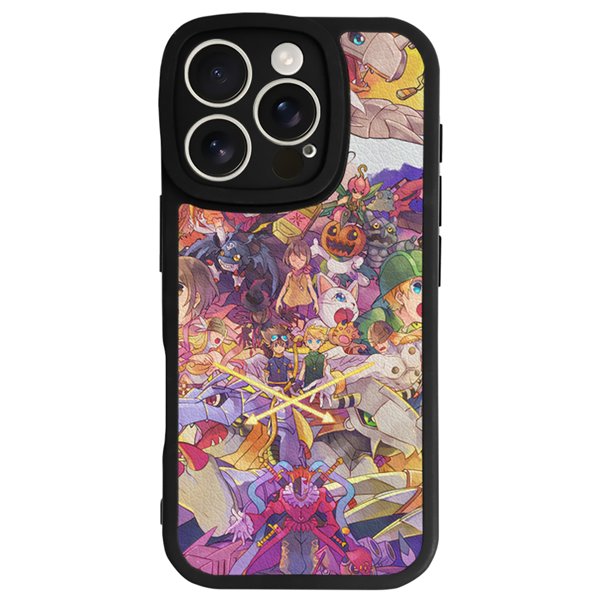 （画像用） Digimon デジタルモンスター/デジモン 【iPhone 16シリーズ対応】シリコンスマホケース（レザー調） 材質：シリコン
